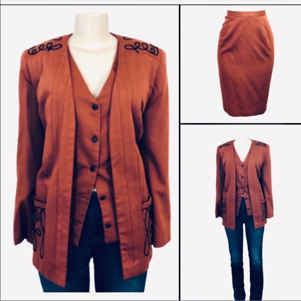 Women's Classic Vintage Suit Blazer and Pencil skirt - Picture 2 of 9